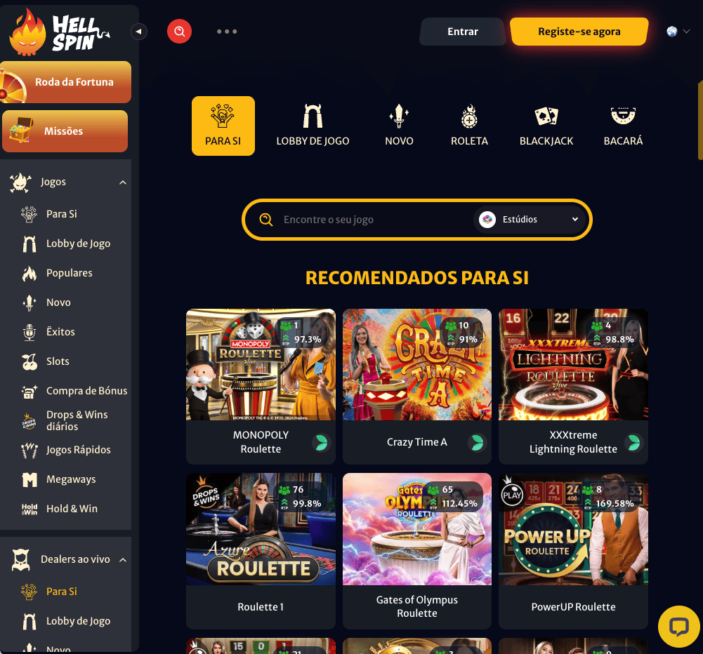 A Elite das Mesas Hellspin Ação em Direto e Limites VIP