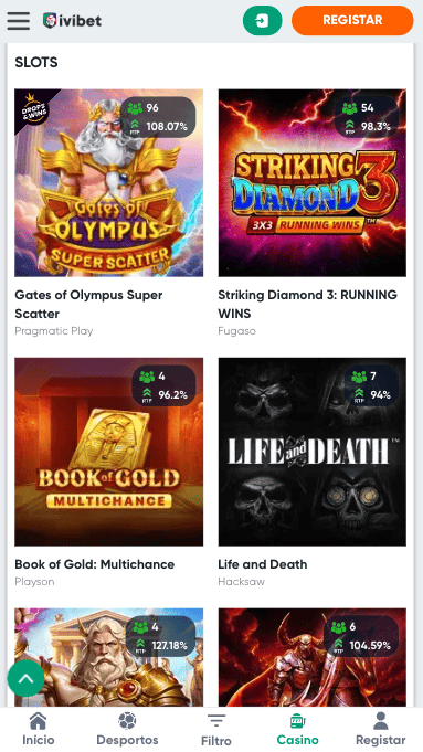 Os slots e estúdios de software disponíveis na IviBet hoje